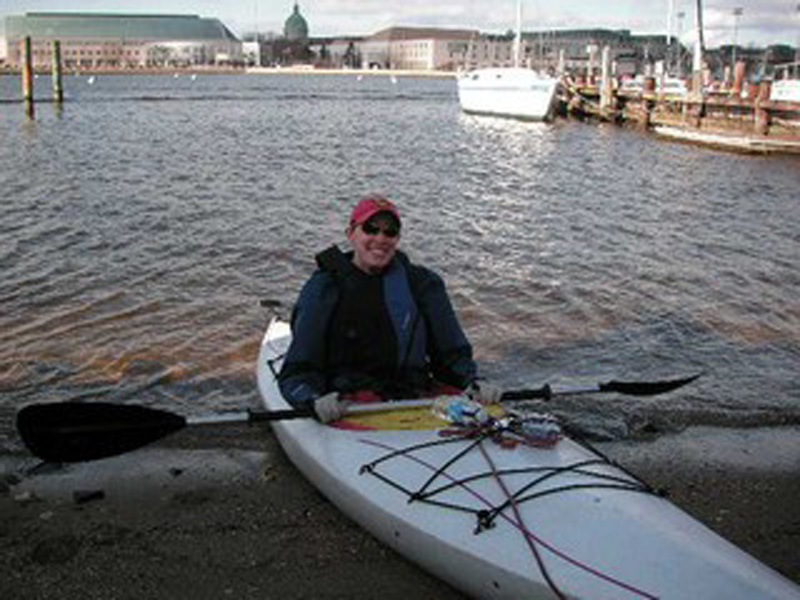 dr jensen kayaking in water
