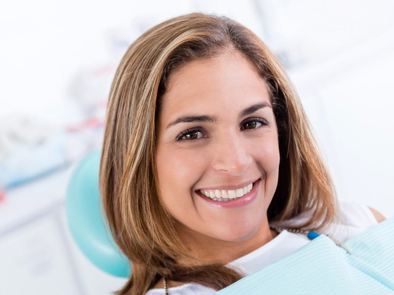 lady smiling in dental chair